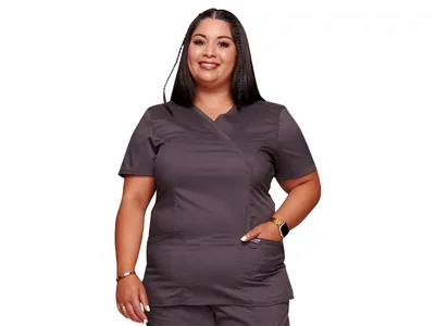 Cherokee mock wrap top revolution - femeie L - pewter