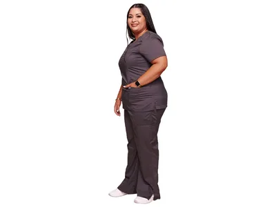 Cherokee mock wrap top revolution - femeie L - pewter