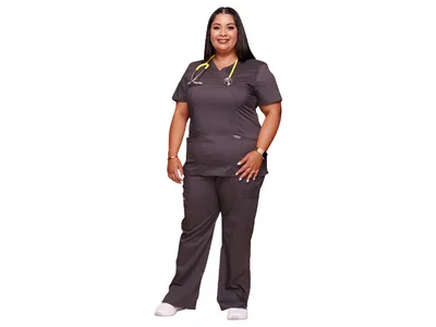 Cherokee mock wrap top revolution - femeie L - pewter