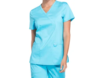 Cherokee Mock Wrap Top Revolution - femeie XXS - turquoise