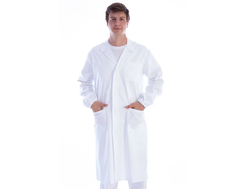 Halat alb cu nasturi cu apasare - bumbac/poliester - unisex mărimea XXL