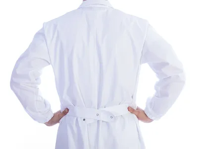 Halat alb cu nasturi cu apasare - bumbac/poliester - unisex mărimea XXL