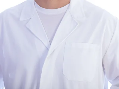 Halat alb cu nasturi cu apasare - bumbac/poliester - unisex mărimea XXL