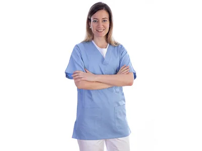 Jachetă - bumbac/poliester - unisex XXXL albastru deschis