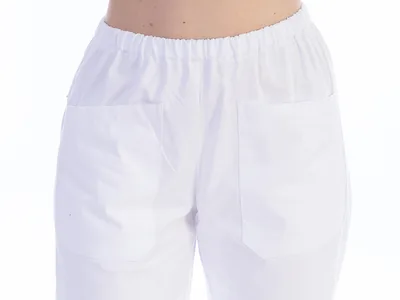 Pantaloni - bumbac/poliester - unisex M alb