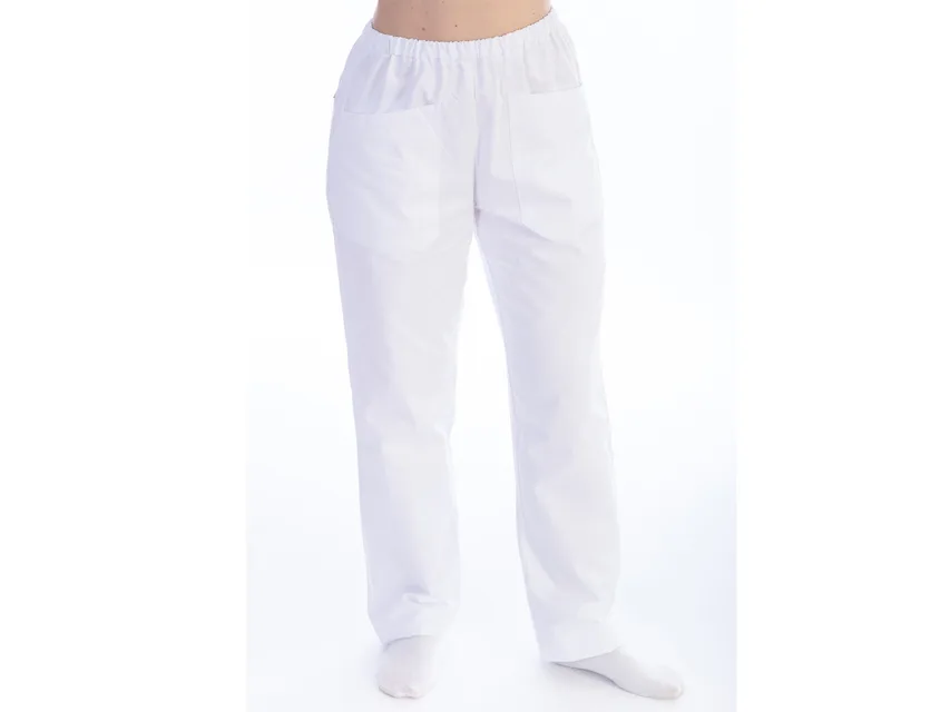 Pantaloni - bumbac/poliester - unisex XL alb
