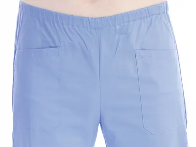 Pantaloni - bumbac/poliester - unisex M albastru deschis