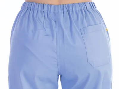Pantaloni - bumbac/poliester - unisex M albastru deschis