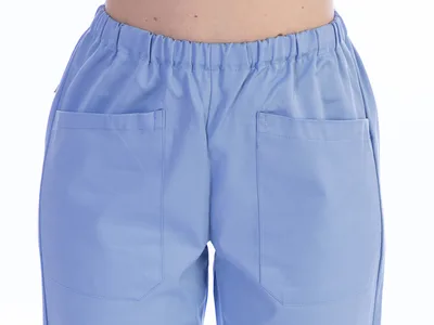 Pantaloni - bumbac/poliester - unisex L albastru deschis