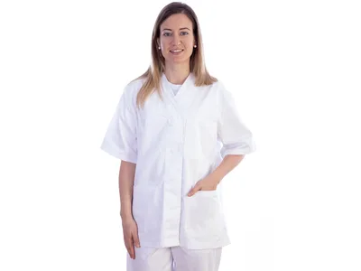 Jachetă cu nasturi - bumbac/poliester - femei XS alb