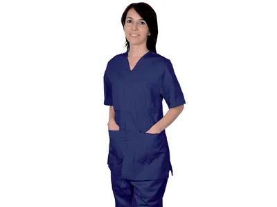 Jachetă cu nasturi - bumbac/poliester - unisex M albastru navy