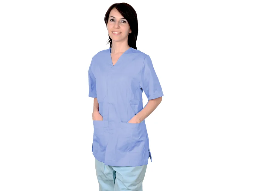 Jachetă cu stuturi - bumbac/poliester - unisex XL albastru deschis