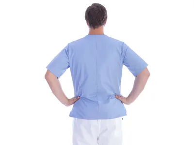 Jachetă cu stuturi - bumbac/poliester - unisex XL albastru deschis