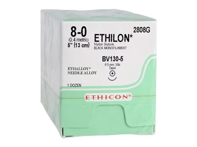 Etichete Ethicon Ethilon neabsorbabile monofilament - calibrul 8/0 ac 6,5 mm