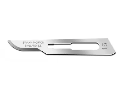 Lame oțel carbon Swann-Morton N. 15 - sterile