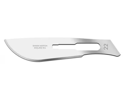 Lame oțel carbon Swann-Morton nr. 22 - sterile