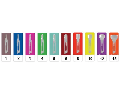 Carbon steel gouge blades N 8 - sterile