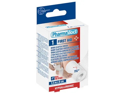 Faşă elastică adezivă de compresie Pharmadoct 2.5m x 6cm - carton de 6 cutii