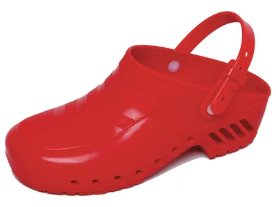 clogs - fără pori, cu curea - 39 - roșu