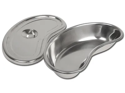 Tavă rinichi din oțel inoxidabil cu capac - 309x149x59 mm