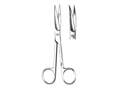 Foarfece curbate - ascuțite/ascuțite - 14,5 cm