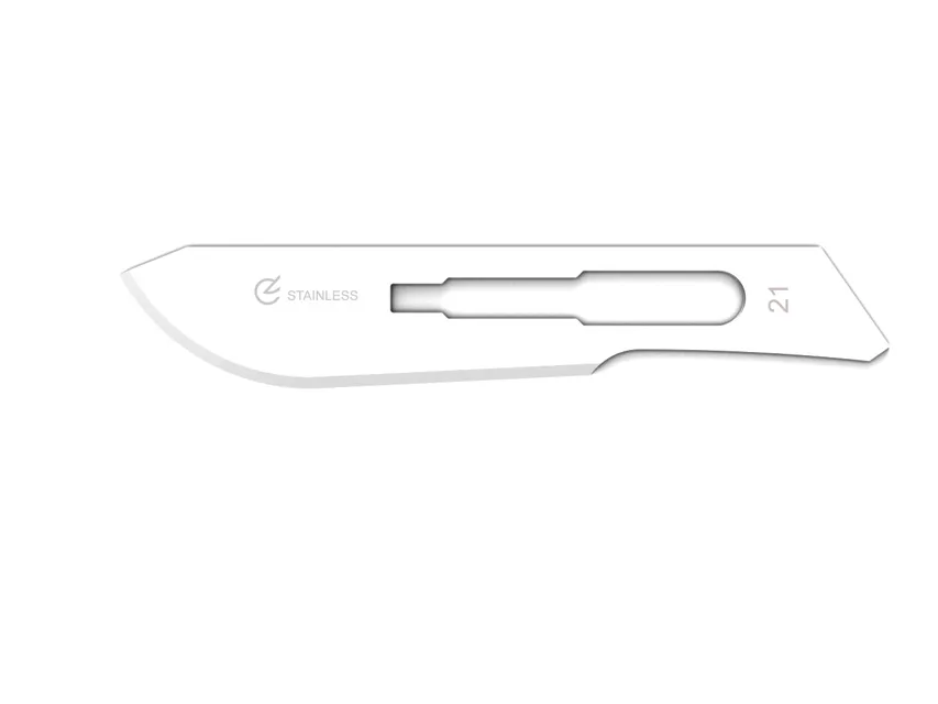 Lame chirurgicale oțel inoxidabil nr. 21 - sterile