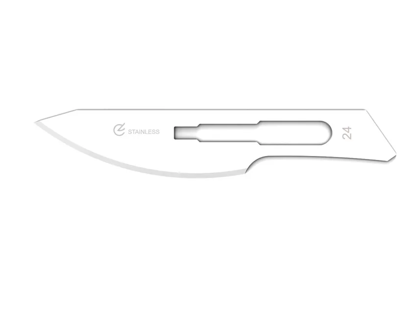 Lame chirurgicale din oțel inoxidabil nr. 24 - sterile