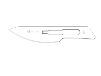 Lame chirurgicale din oțel inoxidabil nr. 24 - sterile