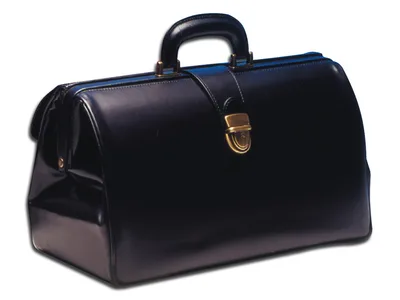 Geantă medicală "SUPER TEXAS LEATHER" - negru