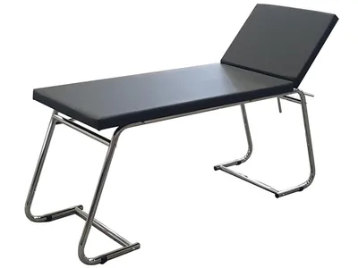 Pat de examinare - cromat, saltea neagră