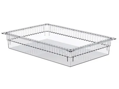 Sertar plastic transparent ISO 600x400x100 mm - deschis