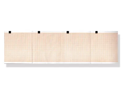 Hârtie termică ECG 80x70mm x300s pachet - grilă portocalie