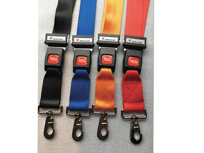 Set de 4 curele de fixare cu cot - poliester 4 culori - capăt cu crochet, cataramă metalică
