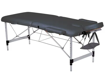 Masă de masaj din aluminiu cu 2 secțiuni - negru