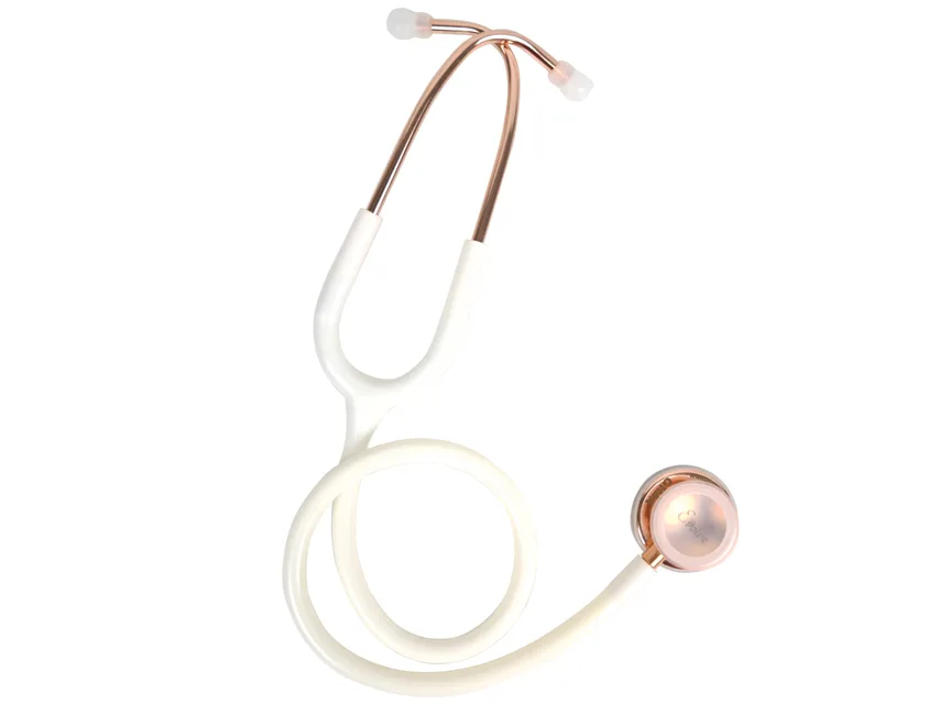 Evolve dual head stetho - rose gold head - Y white
